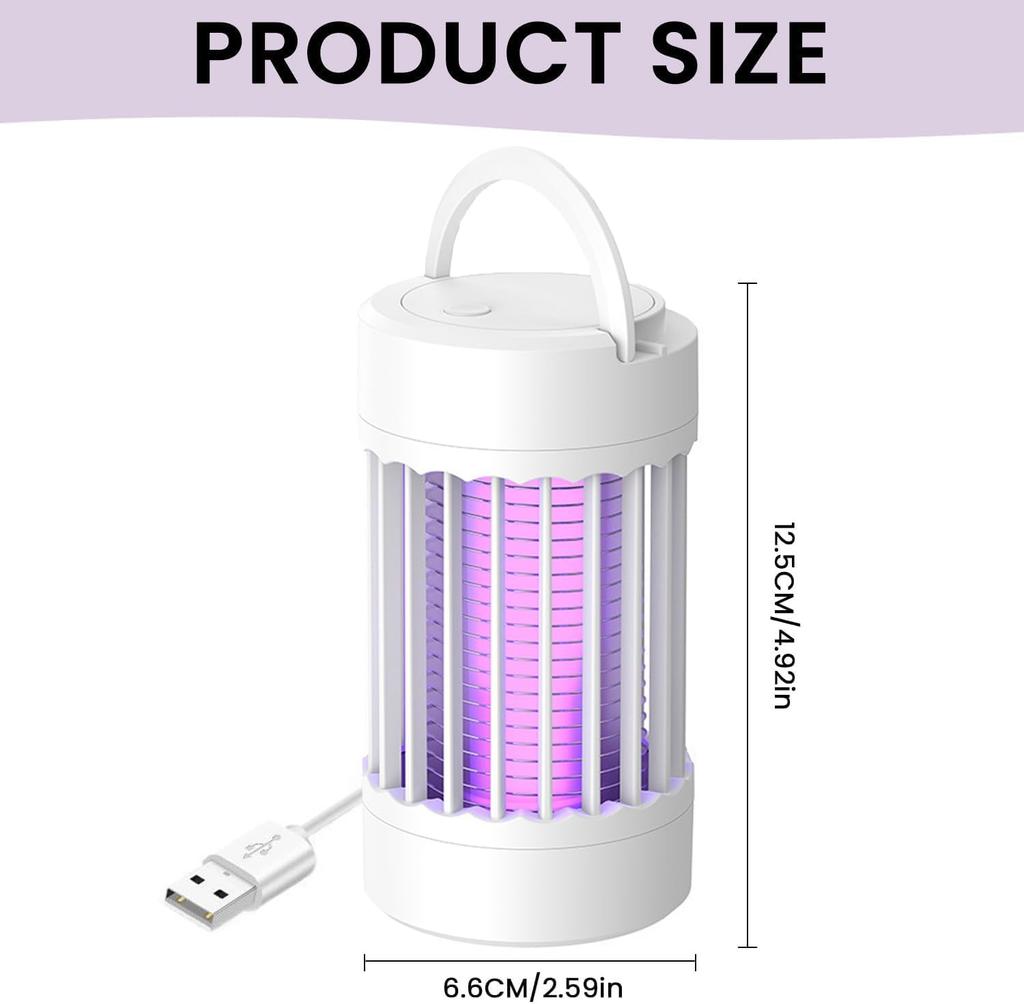 Portable UV Mosquito Killer Lamp Electric Bug Zapper USB Rechargeable Fly Swatter Insect Trap for Camping Summer