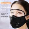 Fahrrad Gesichtsmaske mit Filter Brille Staubmaske Sport Waschbar Wiederverwendbar Gesichtsmaske für Männer Bandana Aktivkohlefilter