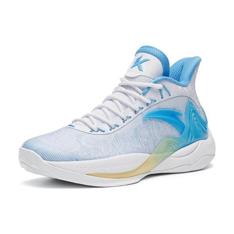 Anta Mountain 2 Cushioning Anti-Slip And Wear-Resistant Coverage Mid-Top Basketball Shoes Men's Light Purple Blue Sneakers 112241601-1