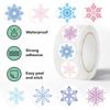 Christmas Snowflake Envelope Stickers - 500 Count Decorative Roll for Journaling, Scrapbooking and Mail