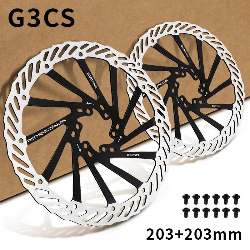 BUCKLOS Bike Brake Rotor G3 160mm 180mm 203mm Hydraulic Disc Brake Rotors with 6pcs Bolts for MTB Mountain Bicycle Accessories