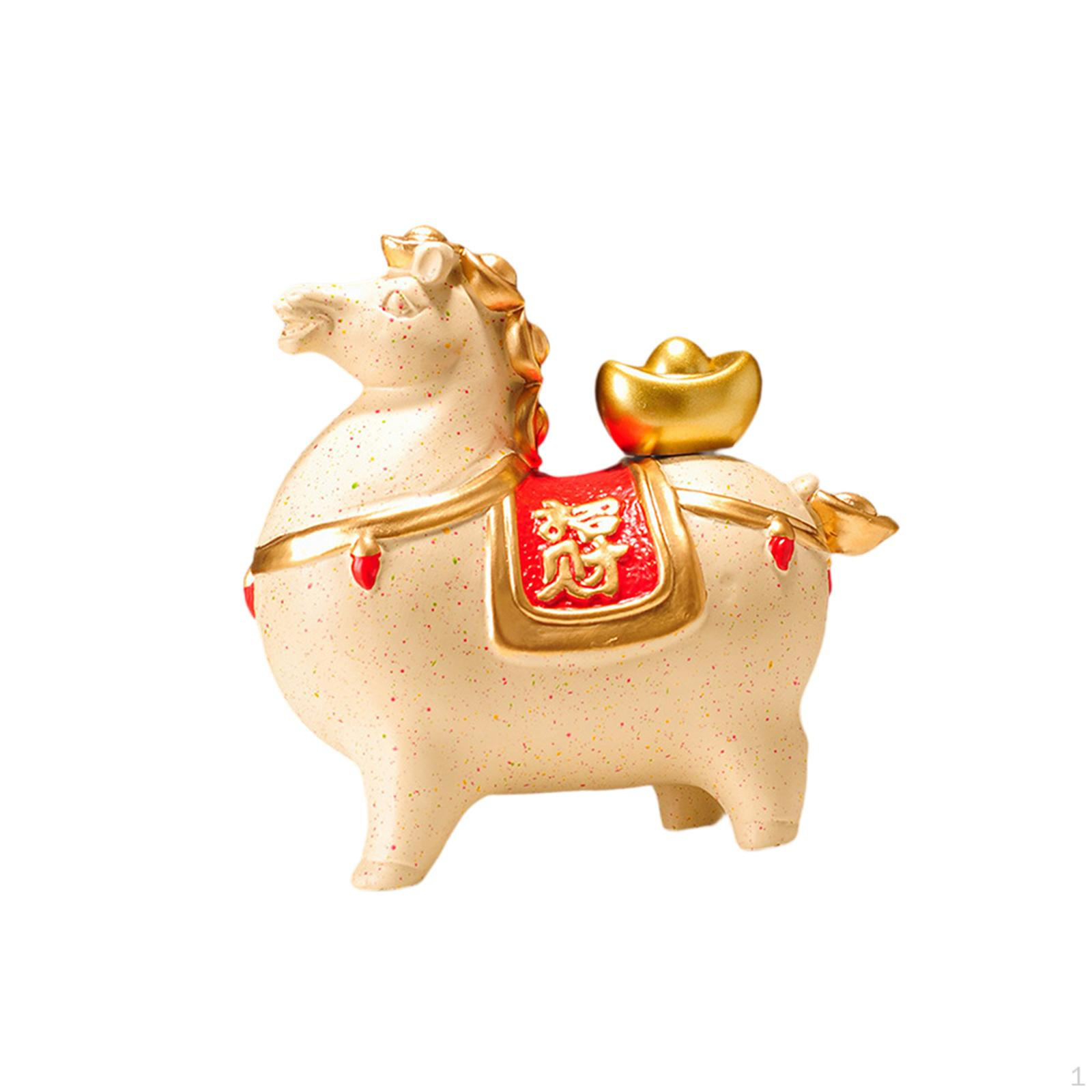 

Ceramic Horse Figurine Feng Shui Decor Animal Sculpture for Bedroom Bookcase Wealth
