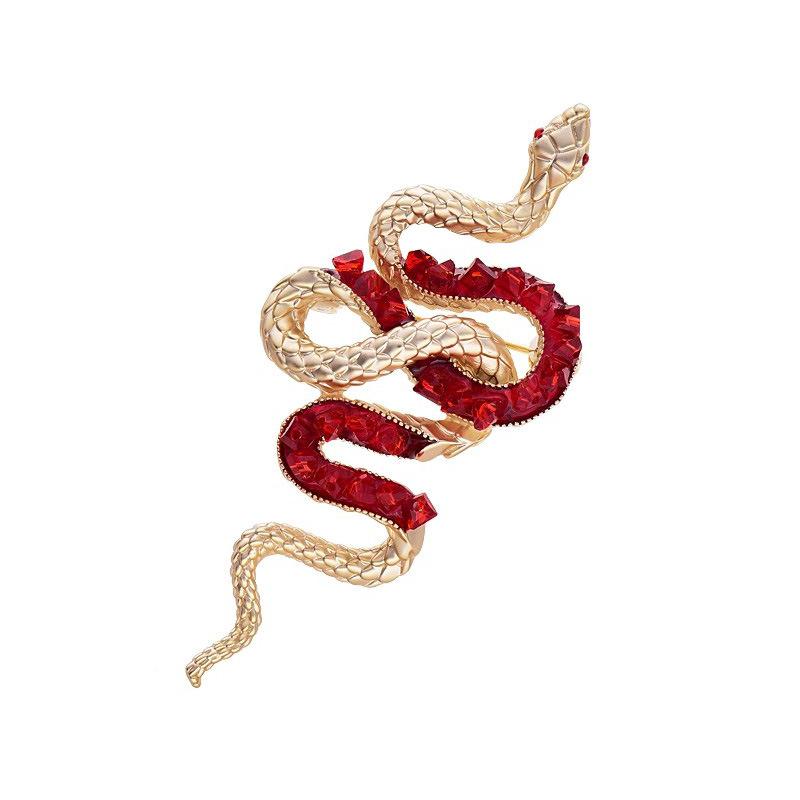 Snake Daji Red Brooch High-End Men'S And Women'S Accessories Suit Pin Zodiac Snake Birthday Gift