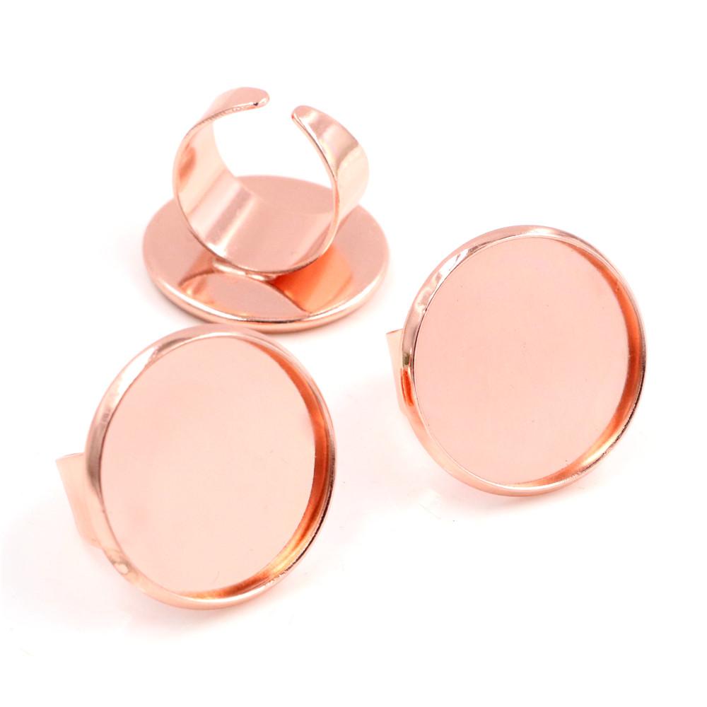 

12mm 14mm 16mm 18mm 20mm 25mm 6 Colors Brass Adjustable Ring Settings Blank/Base,Fit 12-25mm Glass Cabochons,Buttons Bezels 20mm x 5pcs розового золота