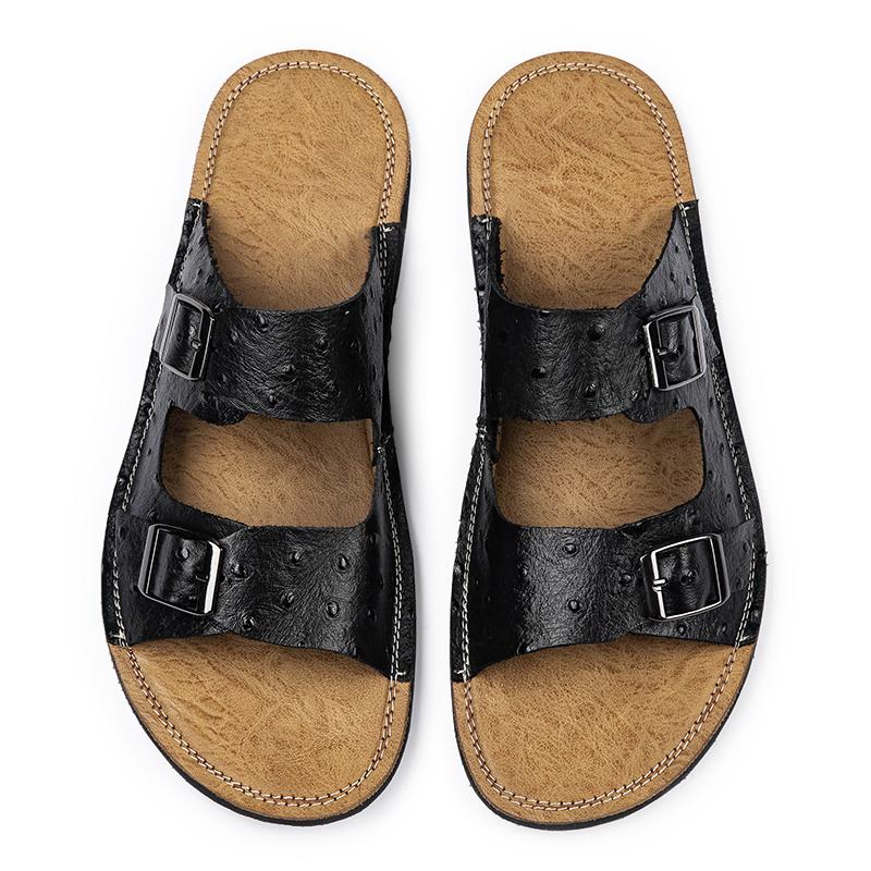 Genuine Leather Slippers Men's Sandals Beach Flip Flop Summer Men's Shoes