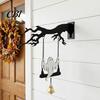 Even Color Filling Halloween Decor Wall Mounted Hanging Bell, Clear Sound Ghost/Bat Decorative Carved Dinner Bell for Outdoor Front Door Garden Porch