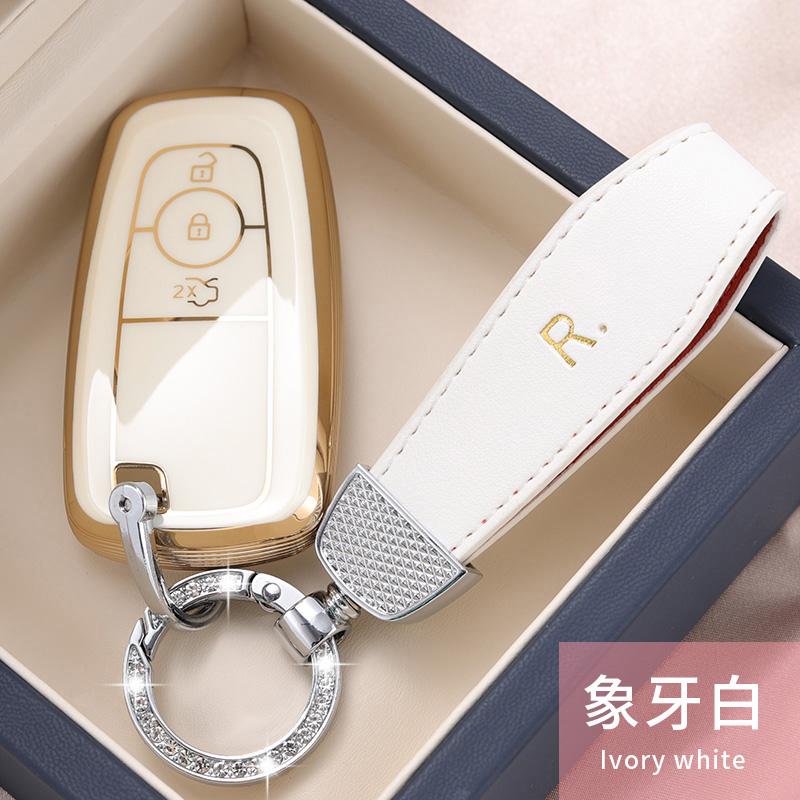 Styling Mouldings Car Key Case Cover Protect Shell Bag For Ford Fusion Mustang Explorer F150 F250 F350 EcoSport Edge S-MAX Range