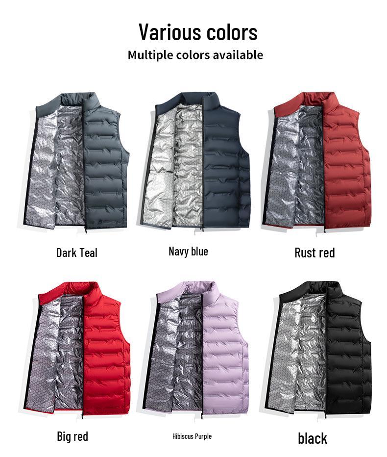 Men's Plus Size Stand Collar Sports Down Vest - Korean Style, Warm, Autumn/Winter.