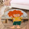 Alfombra Redonda de Dibujos Animados Meister Eder Und Sein Pumuckl, Alfombra para Sala de Estar, Dormitorio, Sofá, Sala de Juegos Decoración, Felpudo Antideslizante Q0025