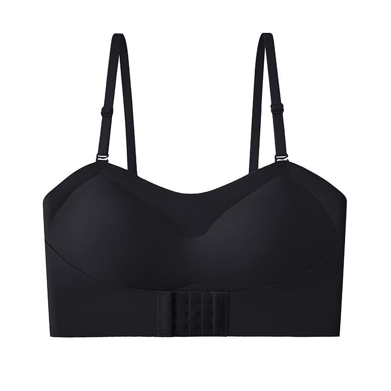 Summer Simple Tube Top Beautiful Back Without Shoulder Strap Non-slip Front Buckle Girl Gathering Underwear Small Chest Thin Bra Without Steel Ring