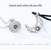 1 Pair Moon Sun Couple Necklace Decorative Electroplated Anti-rust Stylish Projector Pendant Ornament Birthday Gift
