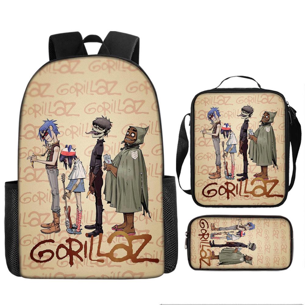 UK Virtual Band Gorillaz Kids' Cartoon Backpack - Dual Use Shoulder/Crossbody Bag