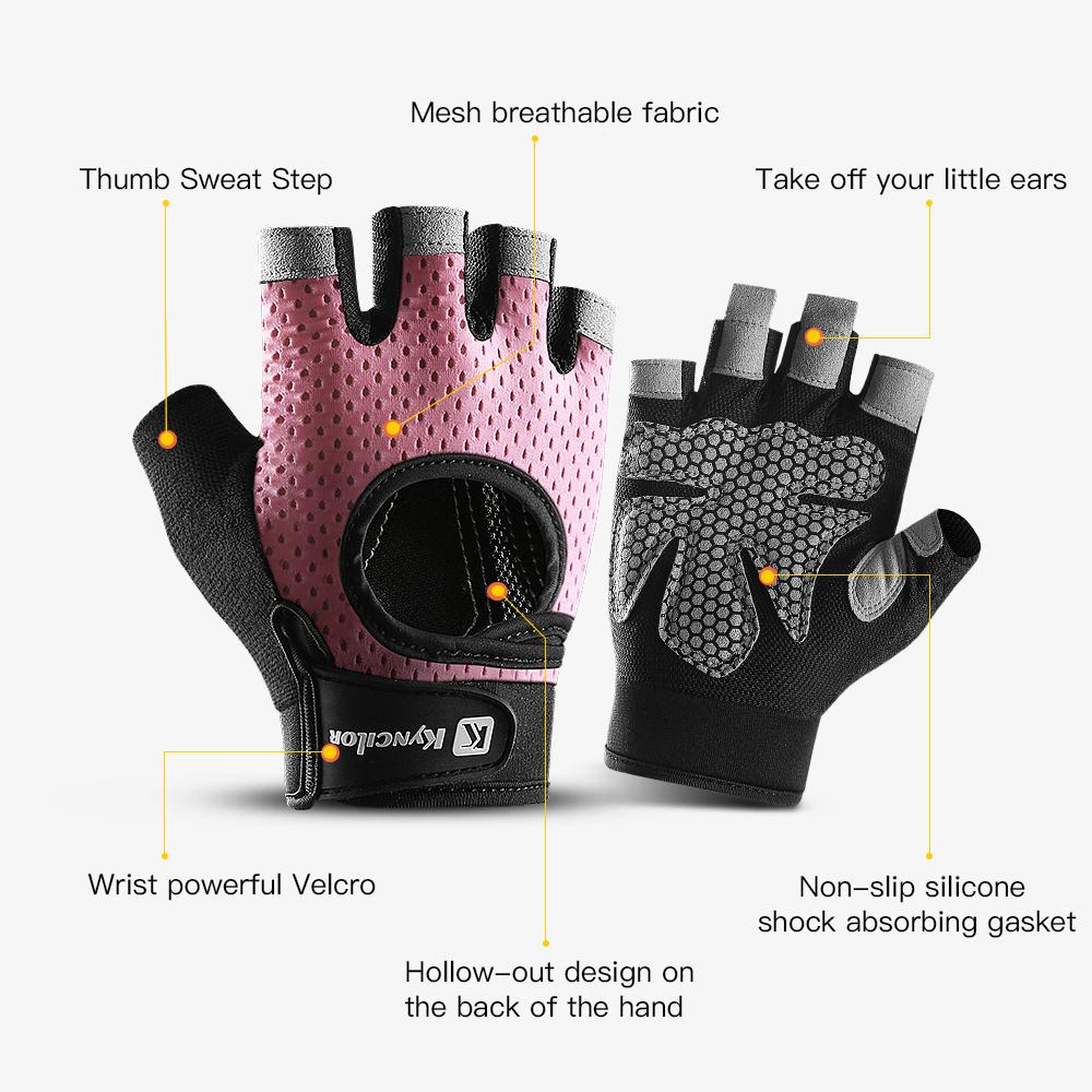 Half Finger Gloves Gym Fitness Anti Slip Gel Pad for Women Men Cycling Workout Fingerless Gloves Bicycle Accessories