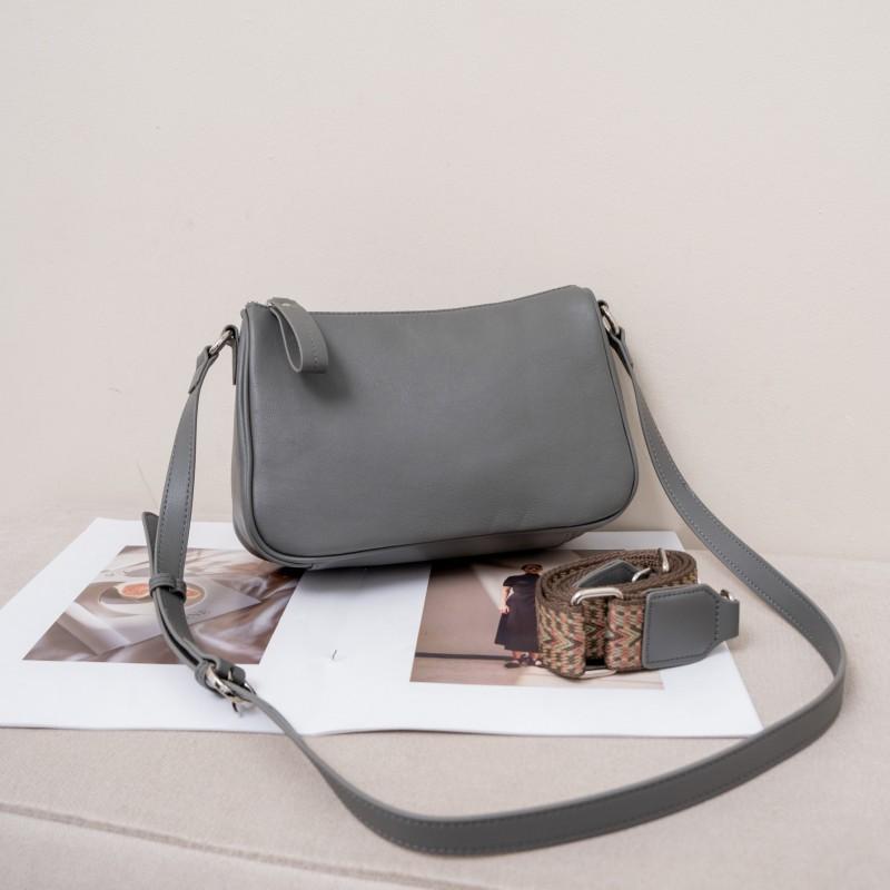 

Head Layer Cowhide TOGO Soft Leather Genuine Women s Bag Niche Casual Fashion Simple Exquisite High-end Feeling Armpit серый
