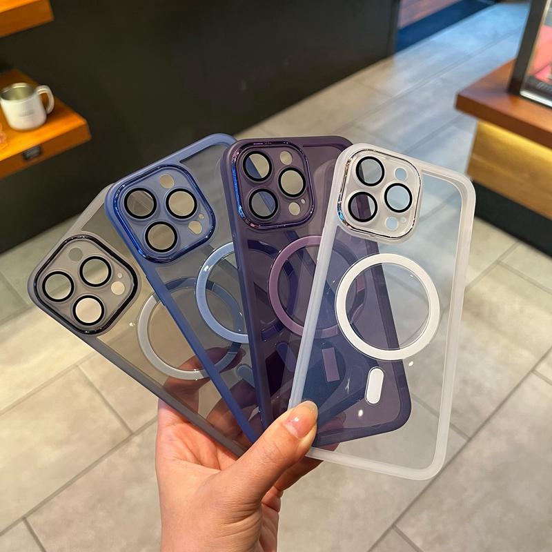 Luxury Magsafe Wireless Charge Transparent Case For iPhone 11 12 13 14 15 Pro Max Plus Magnetic Soft Shockproof Bumper Cover