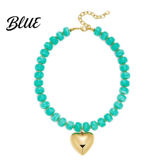 Charmanter Hals Schmuck Klobiger Bunter Perlen Choker Harz Perlen Halskette