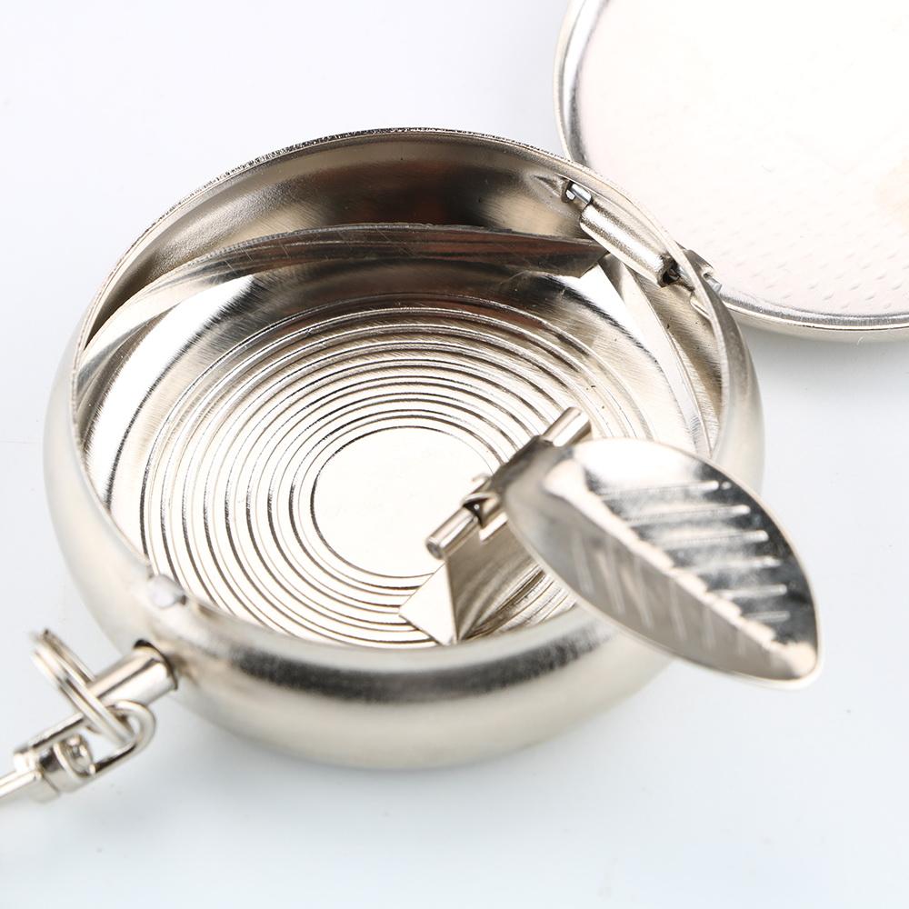 Pocket Ashtray Mini Stainless Steel Vehicle Cigarette Ashtray Portable Ashtray with Key Chain
