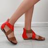 Rimocy Brown Leather Weave Gladiator Sandals Women Vintage Cross Strap Flat Sandalias Woman 35 -42 Casual Beach Summer Shoes
