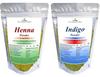 VY VedaYug Indigo Pulver + Henna Pulver | Kombi-Pulverpackung für Haare Natürliche Farbe Schwarz und Braun (2er-Pack, je 100g Gesamt 200g)