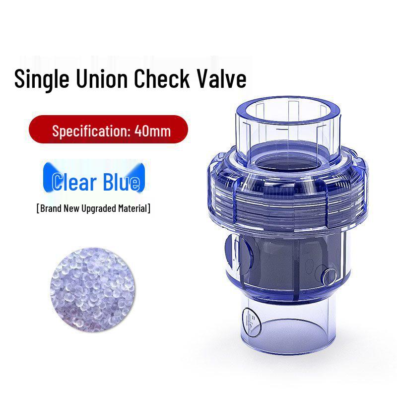 Válvula de Retenção de PVC Transparente com Rosca Única - Válvula de Parada Plástica de Aquário Sem Retorno Unidirecional (2 polegadas: 20-25-32-40mm)