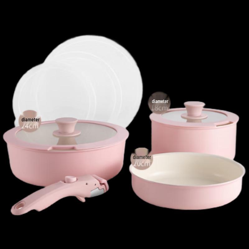 Набор титаново-керамической посуды с антипригарным покрытием Desheng Zhiwei из 9 предметов