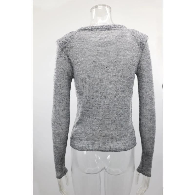 

Женский элегантный мягкий свитер с круглым вырезом осень-зима перспективный трикотаж пуловер с длинным рукавом уличный трикотаж L серый