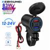 83W Car Charger PD QC3.0 USB TYPE-C Charger 12-24V Waterproof Socket Adapter with Voltmeter Switch for Motorcycle Boat RV Power