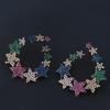 Jewelry Pentagram Color Zirconium Earrings Color Matching Rainbow Star Earrings