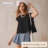 JPNTKY Bluze și Cămăși Casual de Modă pentru Femei cu Mânecă Scurtă și Decolteu Rotund