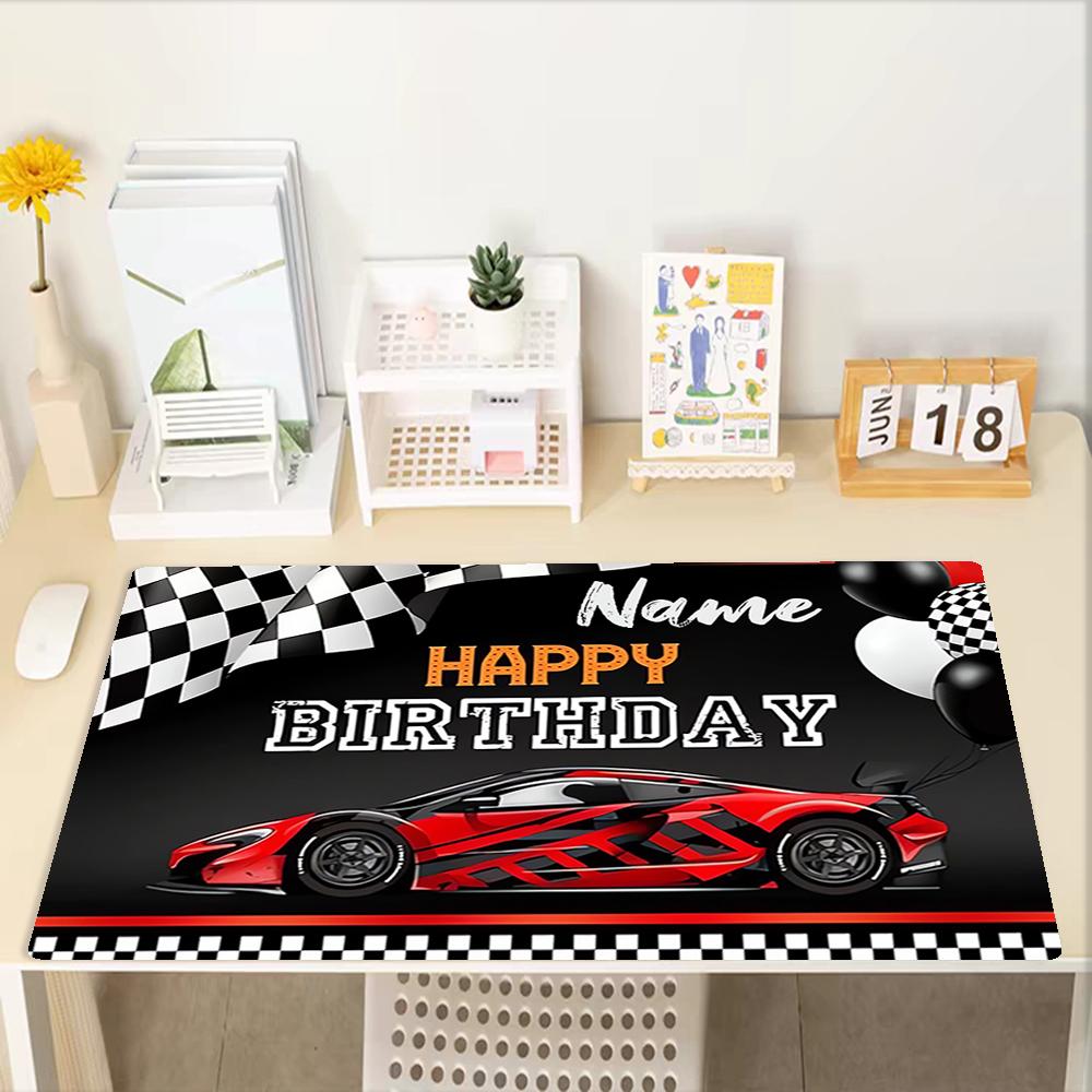 Custom Name Racing Theme Mouse Pad, Non Slip Rubber Base, Multifunctional Office & Home Decor, Perfect for Workspace Personalization.