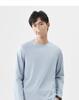 Men's 175g Pima Cotton Long-Sleeved Crew Neck T-Shirt, Solid Color, 80 Count, Versatile Casual Base Layer