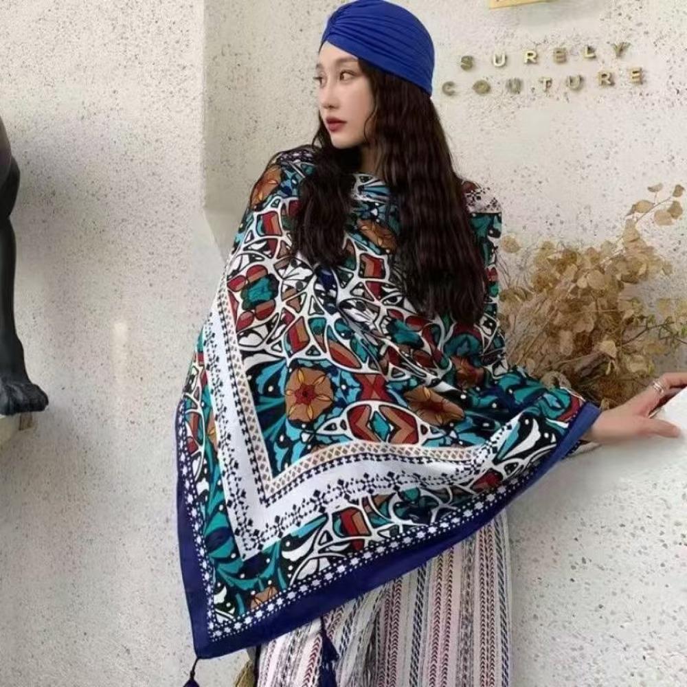 Chaka Salt Lake Great Northwest Tourism Ethnic Style Scarf Silk Scarf Women'S Summer Seaside Beach Shawl Sunscreen Thin
