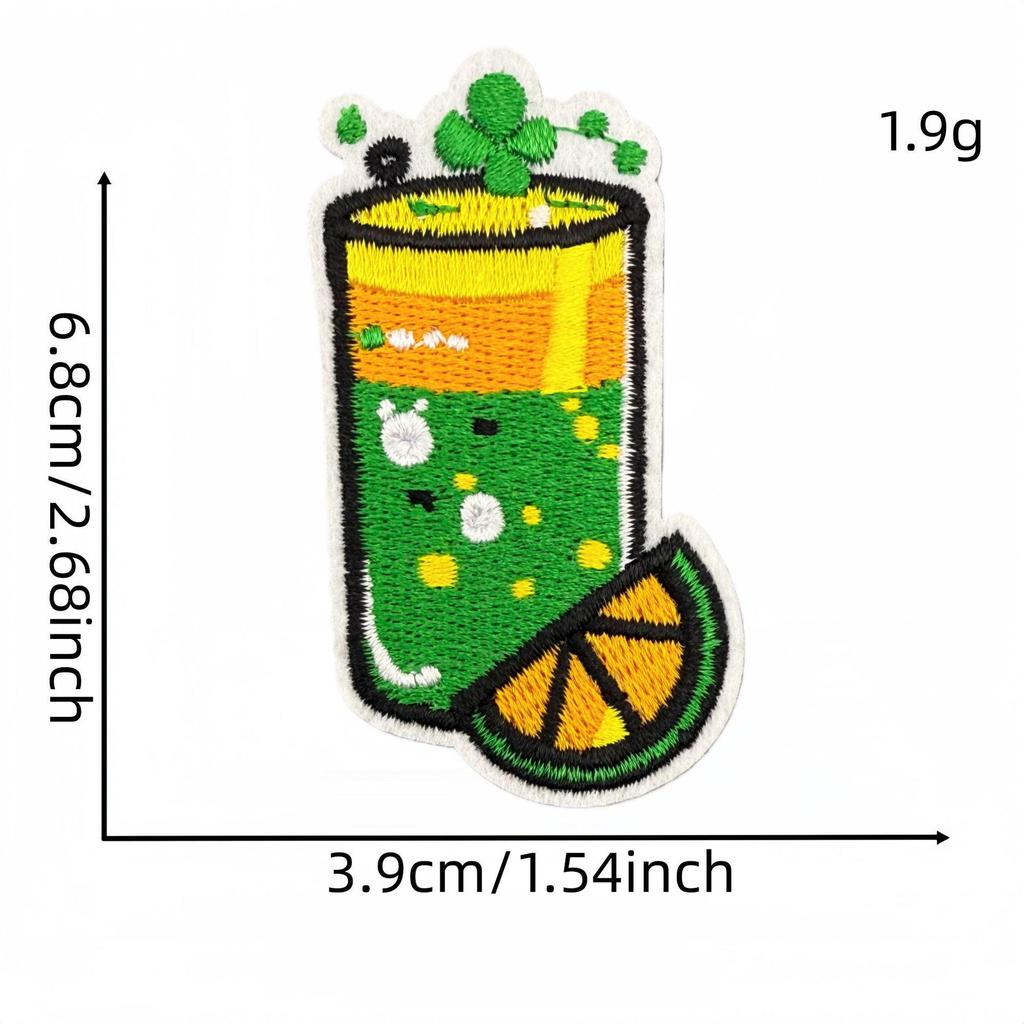 Saint Patrick's Four-Leaf Clover Cartoon Embroidered Patch - Clothing Accessory with Adhesive.