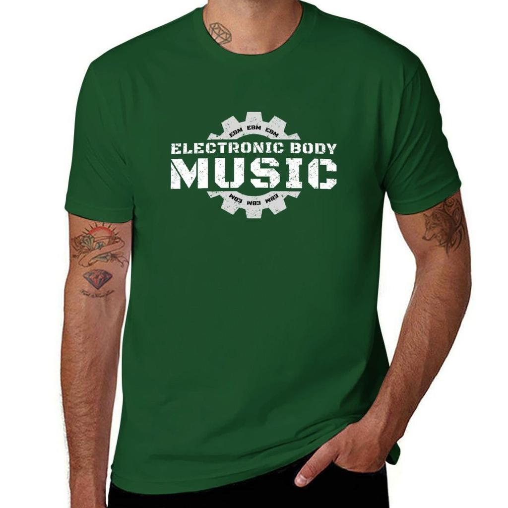Electronic Body Music EBM Gear Logo T-Shirt Blacks Quick Drying Mens T Shirt Graphic