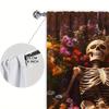 2pcs Romantic Flower Skeleton Printed Curtain for Home Decor - Rod Pocket Window Treatment for Bedroom, Office, Kitchen