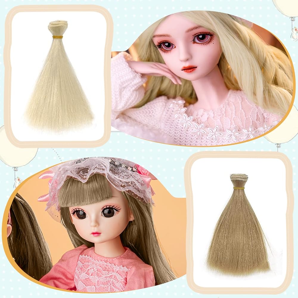 CMD Doll Wig Straight Short Hair for 1/3 1/6 1/4 BJD SD Dolls, Long Hair DIY Costume, Available in 10 Colors