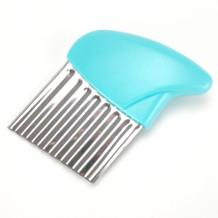 Potato Cutter Chips French Fry Maker Stainless Steel Wavy Knife French Fries Chopper Potato Knife Chopper Crinkle Wavy Slicer