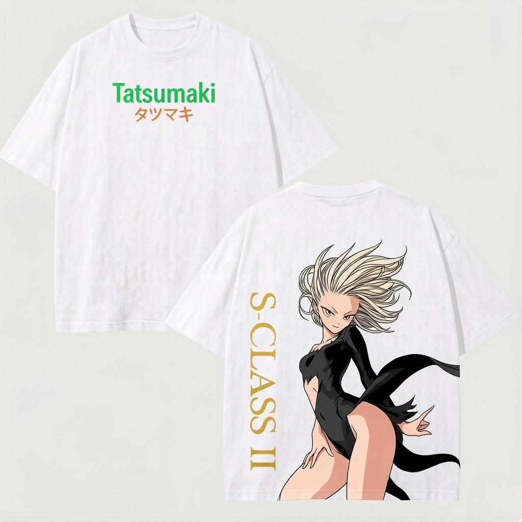 Tefmachi Pattern Knitted T-shirt Harley Cook Soft Style Cotton Loose-Fitting Short-Sleeved T-shirt Men's and Women's