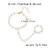 Dainty Hand Chain Bracelet Ring Handmade Imitation Pearl Beads Link Chains Connecting Bracelets Hand Jewelry for Women Gift
