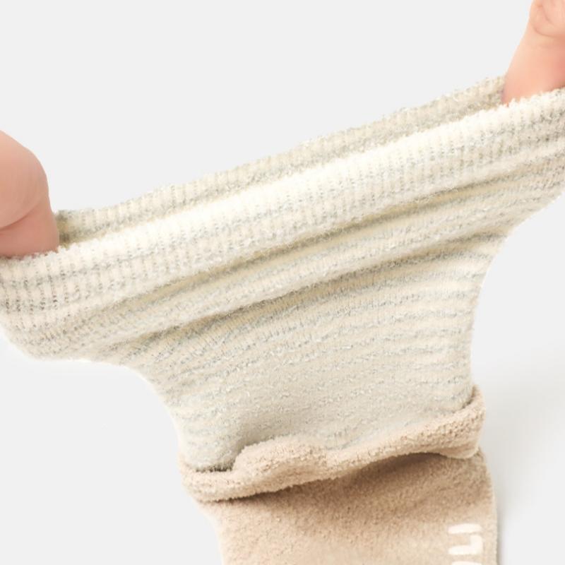Baby Socks Pure Cotton Warm Stripe Non-Slip Middle Tube Contrast Color Newborn Boys Girls Baby Autumn Winter Floor Socks