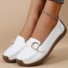 Woman Shoes  New Low Heels Casual White Shoes Women's Loafers Slip On Elegant Flat Heel  De Mujer Soft Leather Flats