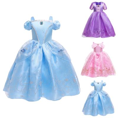 Fantasia de princesa, fantasia de baile para meninas de 2 a 10 anos, vem com coroa, varinha e luvas, acessórios