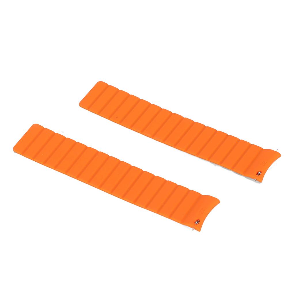 2Pcs Watch Strap Silicone Universal Magnetic Watches Band for Amazfit GTR 3 3 Pro 22mm Grey Orange