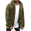 Men Coat Lapel Long Sleeve Single Breasted Outerwear Solid Color Thickened Velvet Winter Jacket Overcoat