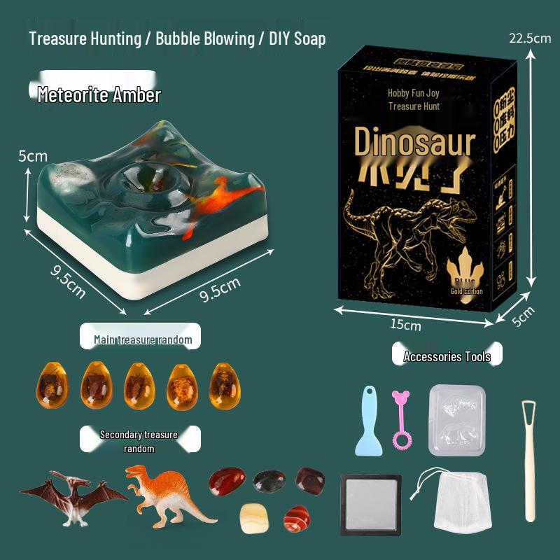 Dinosaurs Soap Blind Box: Gem and Crystal Digging Toy Gift for Kids
