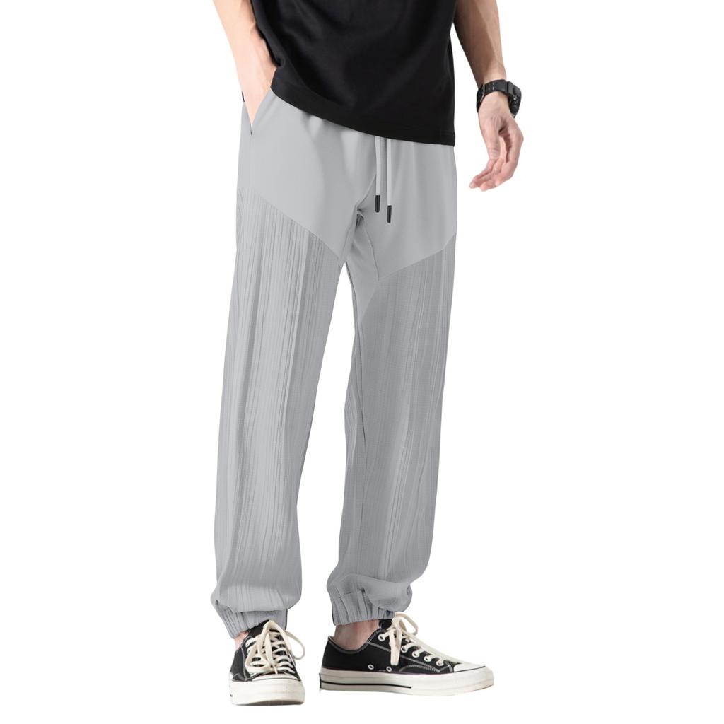 Men's Long Pants, Elastic Waist Drawstring, Lightweight, Slim Fit, With Pockets, Comfortable And Breathable Linen Long Pants
