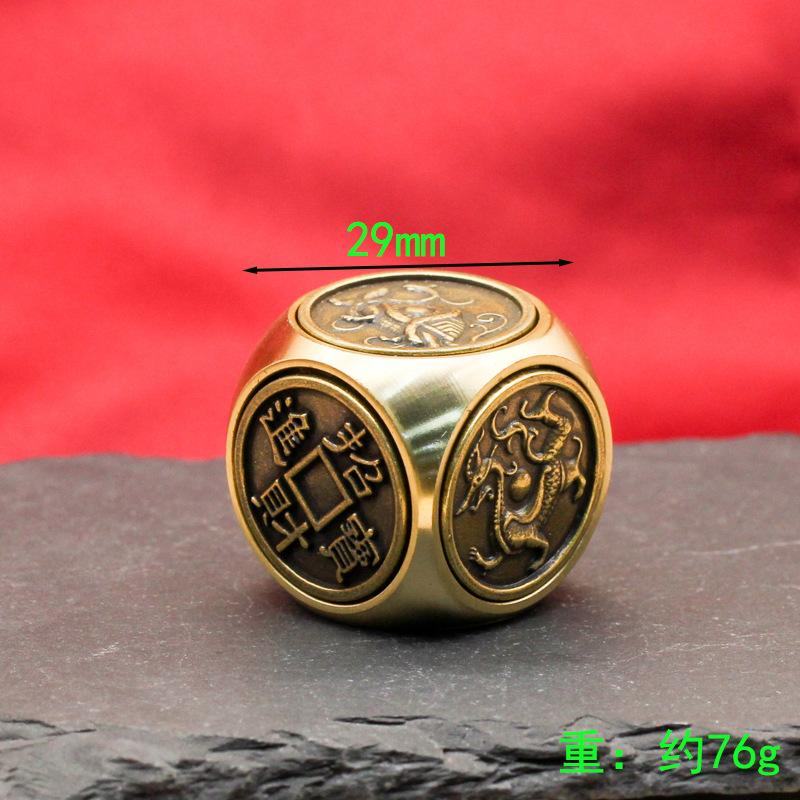 Popular brass rotating handle piece, six-sided rotating combination for attracting wealth and treasures, multi-sided rotating st