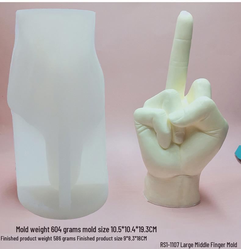 Gesture Candle Mold: Middle Finger Silicone Mold for DIY Creative Aromatherapy and Gypsum Cakes