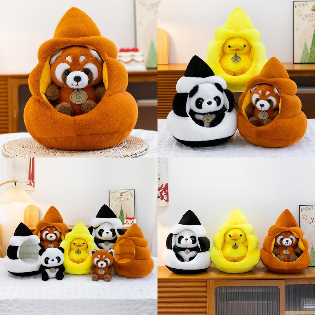 Pet Plush Toy Cartoon Raccoon Panda Duck With Pp Cotton Filling For Kids And Giftgiving