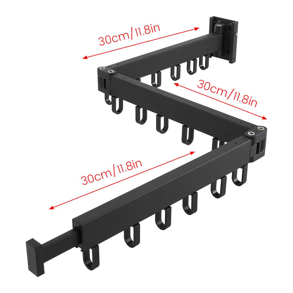 Wall-Mounted Foldable Aluminum Alloy Clothes Drying Rack Home Laundry Clothesline Hanger for Balcony Bedroom Kitchen Living Room